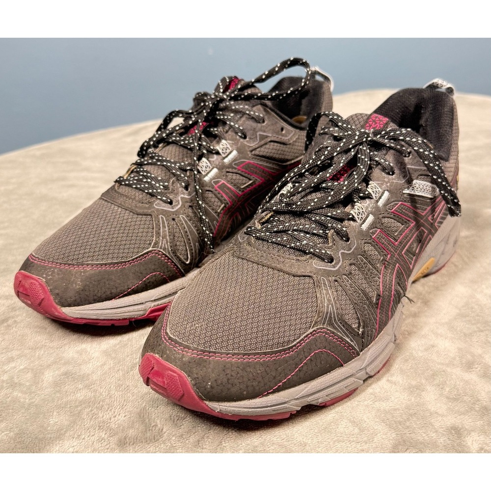 Asics Gel Venture 7 Shoes Womens 9.5 Gray Pink Trail Running Sneakers